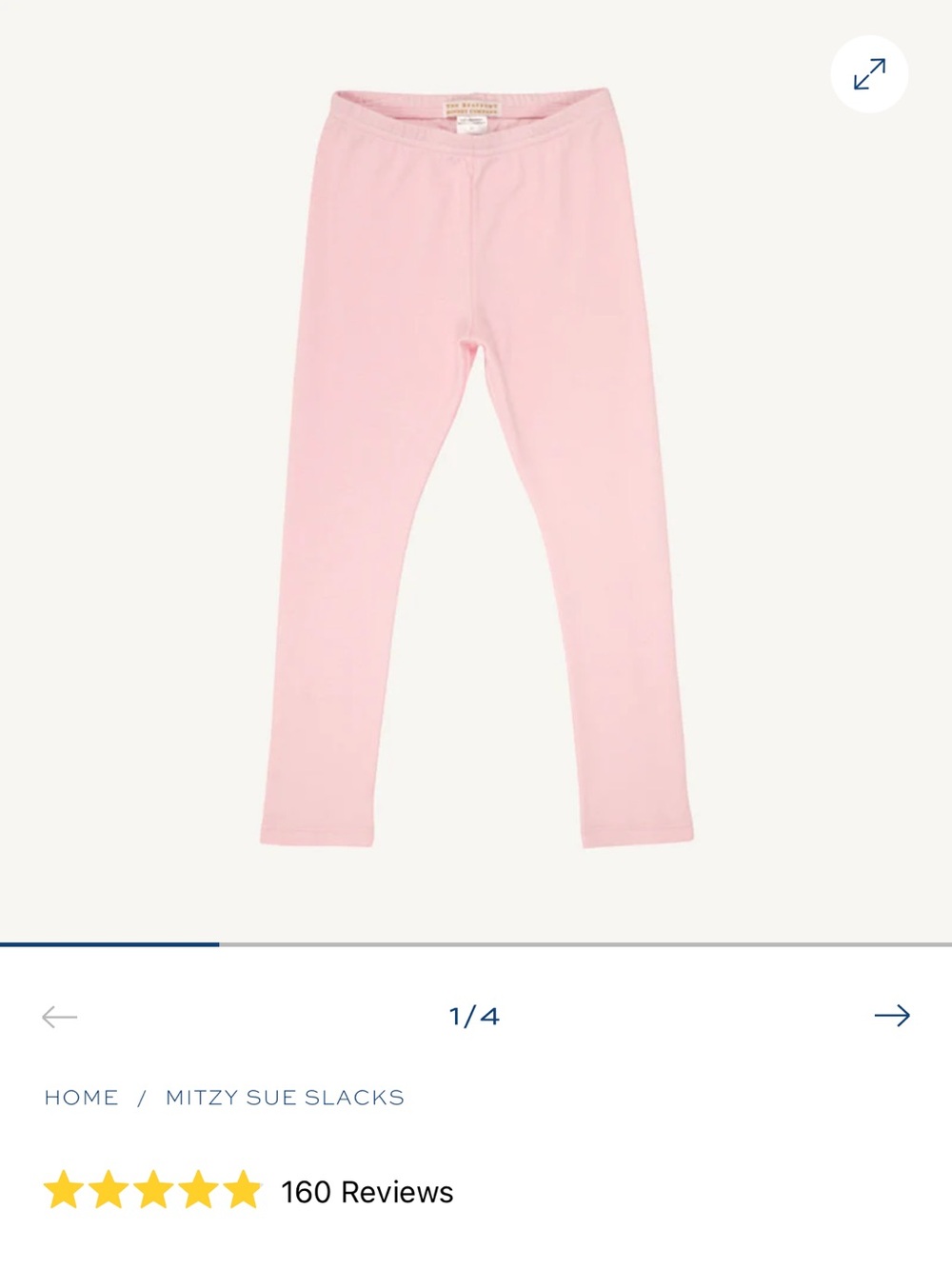 The Beaufort Bonnet Company Soft Pink Kids Leggings